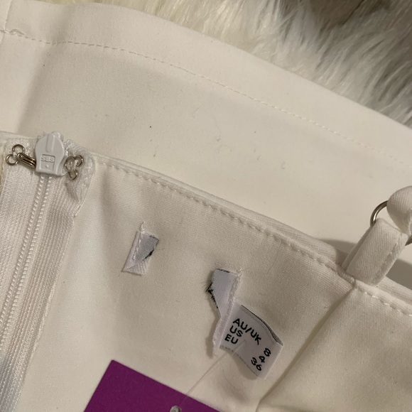 Princess Polly Novella Mini Dress White Sz 0 4 - Picture 8 of 8